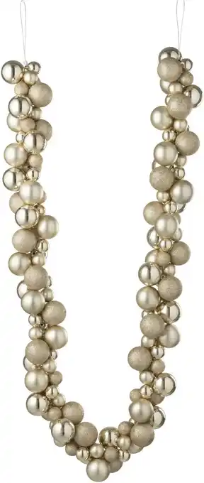 Intratuin J-Line kerstslinger kerstballen crème 1,6 m aanbieding