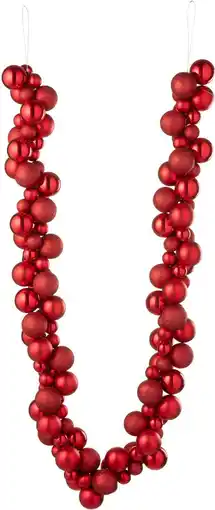 Intratuin J-Line kerstslinger kerstballen rood 1,6 m aanbieding