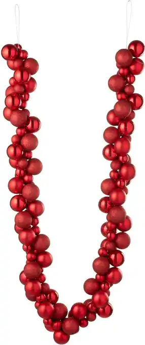 Intratuin J-Line kerstslinger kerstballen rood 1,6 m aanbieding