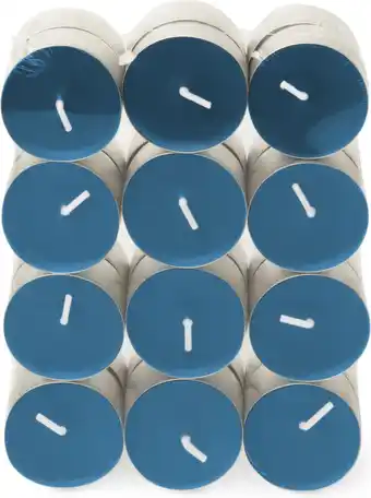 Intratuin Spaas geurkaars Essential collection Soft Sunrise blauw 4,5 uur D 3,9 H 1,6 cm 24 stuks aanbieding