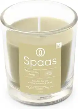 Intratuin Spaas geurkaars Essential collection Shimmering Smile groen 25 uur D 7,3 H 8,3 cm aanbieding