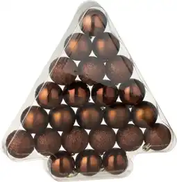 Intratuin J-Line kerstbal bruin D 4 cm 24 stuks aanbieding