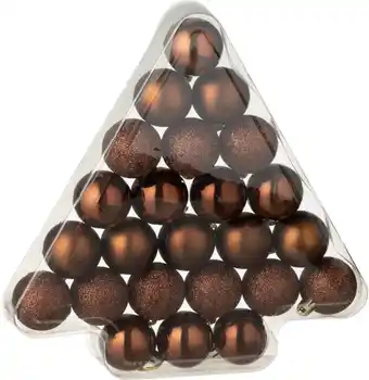 Intratuin J-Line kerstbal bruin D 4 cm 24 stuks aanbieding