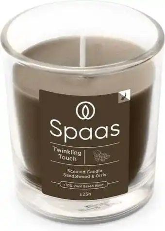 Intratuin Spaas geurkaars Essential collection Twinkling Touch bruin 25 uur D 7,3 H 8,3 cm aanbieding