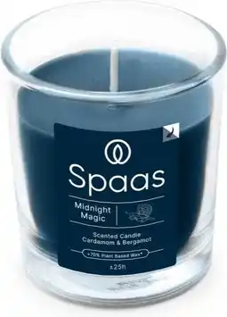 Intratuin Spaas geurkaars Essential collection Midnight Magic blauw 25 uur D 7,3 H 8,3 cm aanbieding