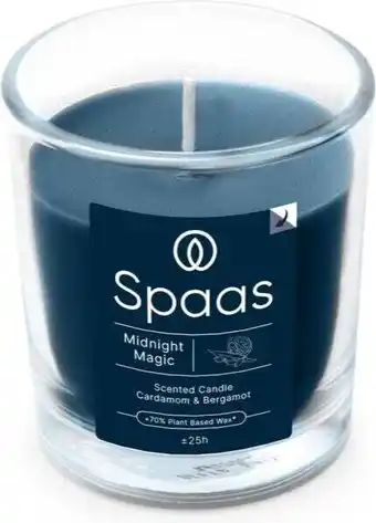 Intratuin Spaas geurkaars Essential collection Midnight Magic blauw 25 uur D 7,3 H 8,3 cm aanbieding