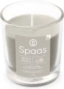 Intratuin Spaas geurkaars Essential collection Mindful Morning grijs 25 uur D 7,3 H 8,3 cm aanbieding