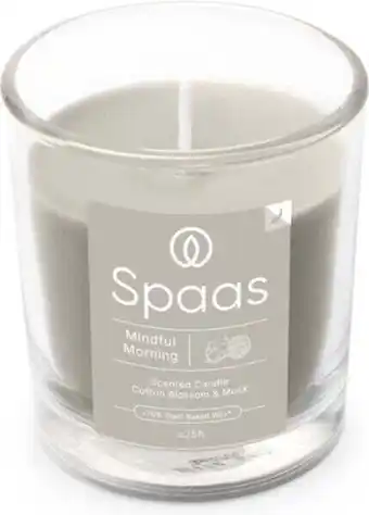 Intratuin Spaas geurkaars Essential collection Mindful Morning grijs 25 uur D 7,3 H 8,3 cm aanbieding