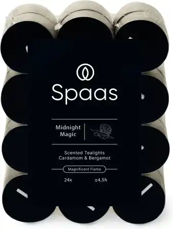 Intratuin Spaas geurkaars Essential collection Midnight Magic blauw 4,5 uur D 3,5 H 1,6 cm 24 stuks aanbieding