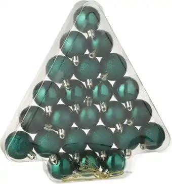 Intratuin J-Line kerstbal donkergroen D 4 cm 24 stuks aanbieding