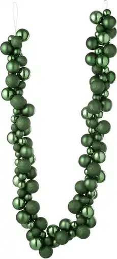 Intratuin J-Line kerstslinger kerstballen groen 1,6 m aanbieding