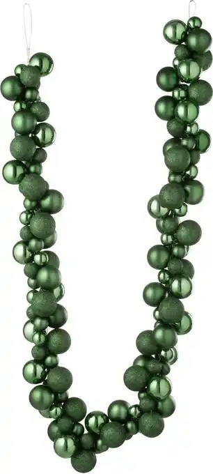 Intratuin J-Line kerstslinger kerstballen groen 1,6 m aanbieding