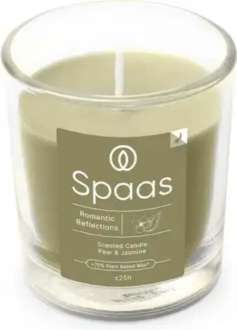 Intratuin Spaas geurkaars Essential collection Romantic Reflections groen 25 uur D 7,3 H 8,3 cm aanbieding