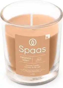 Intratuin Spaas geurkaars Essential collection Delightful Dawn beige 25 uur D 7,3 H 8,3 cm aanbieding