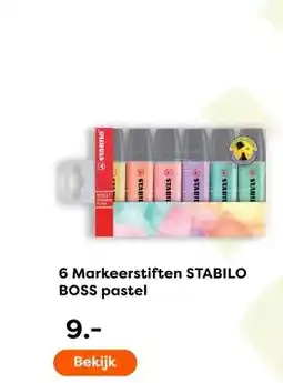The Read Shop 6 Markeerstiften STABILO BOSS pastel aanbieding