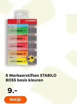 The Read Shop 6 Markeerstiften STABILO BOSS basis kleuren aanbieding