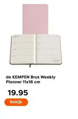 The Read Shop de KEMPEN Brut Weekly Planner 11x16 cm aanbieding