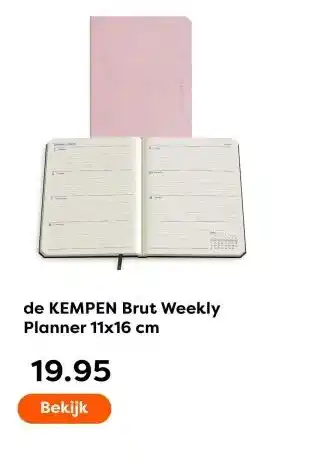 The Read Shop de KEMPEN Brut Weekly Planner 11x16 cm aanbieding