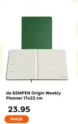 The Read Shop de KEMPEN Origin Weekly Planner 17x22 cm aanbieding