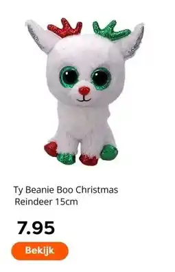 The Read Shop Ty Beanie Boo Christmas Reindeer 15cm aanbieding
