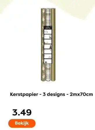 The Read Shop Kerstpapier - 3 designs - 2mx70cm aanbieding