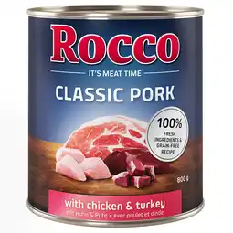 Zooplus Voordeelpakket: Rocco Classic Pork 24 x 800g Hondenvoer Kip & Kalkoen aanbieding