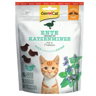 Zooplus 140g GimCat Crunchy Snacks Eend & Catnip Kattensnacks aanbieding