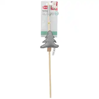 Zooplus Trixie Xmas speel hengel kerstboom, hout 48cm kat aanbieding