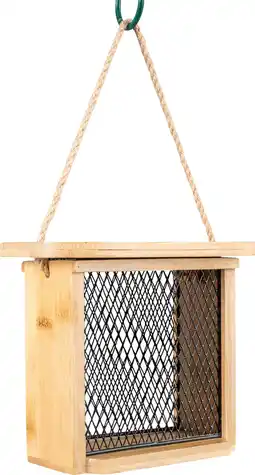 Intratuin CJ Wildlife vogelvoederhuisje Nagano naturel 10,5 x 18,3 x 15,5 cm aanbieding