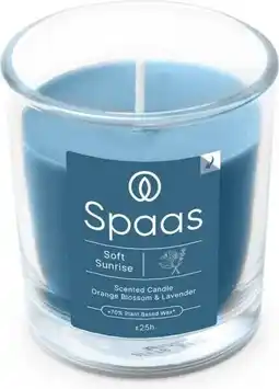 Intratuin Spaas geurkaars Essential collection Soft Sunrise blauw 25 uur D 7,3 H 8,3 cm aanbieding