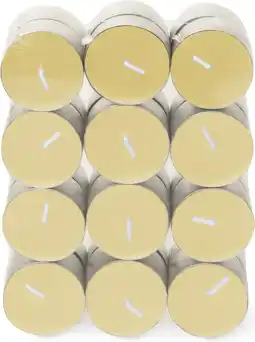 Intratuin Spaas geurkaars Essential collection Shimmering Smile beige 4,5 uur D 3,9 H 1,6 cm 24 stuks aanbieding