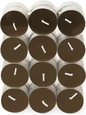 Intratuin Spaas geurkaars Essential collection Twinkling Touch bruin 4,5 uur D 3,9 H 1,6 cm 24 stuks aanbieding