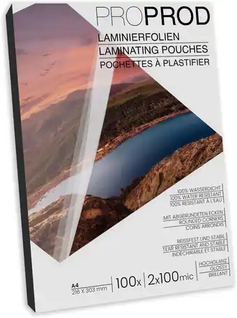 Amazon ProProd - Lamineerhoes/Lamineerfolie - A4 2x100mic - 100 stuks - Glanzend aanbieding