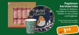 Trekpleister Papieren kerstservies aanbieding