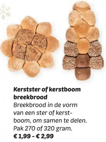 Dekamarkt Kerstster of kerstboom breekbrood aanbieding