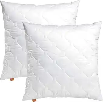 Amazon sleepling 195845 set van 2 kussens met ritssluiting, 100% microvezel, 45 x 45 cm, wit aanbieding