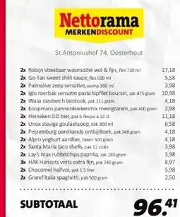 Nettorama Nettorama SUBTOTAAL aanbieding