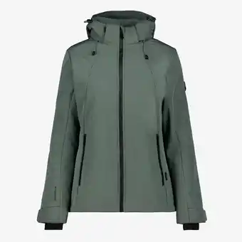 Scapino Kjelvik gewatteerde dames softshell jas groen aanbieding