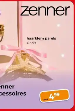 Trekpleister Zenner haarklem parels aanbieding