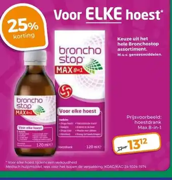 Trekpleister Voor ELKE hoest Keuze uit het hele Bronchostop assortiment. aanbieding