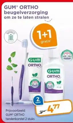 Trekpleister GUM® ORTHO beugelverzorging om ze te laten stralen aanbieding