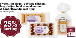 MCD Supermarkt g'woon Jan Hagel, gevulde flikken, deugnietjes, bakkersmakronen of banketbroodje met spijs aanbieding