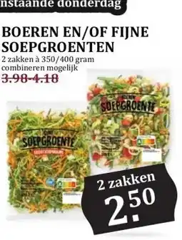 MCD Supermarkt BOEREN EN/OF FIJNE SOEPGROENTEN aanbieding