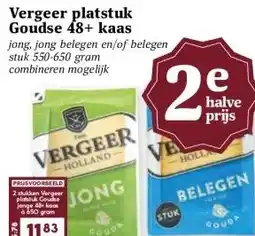 MCD Supermarkt Vergeer platstuk Goudse 48+ kaas aanbieding