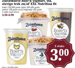 MCD Supermarkt Zuivelhoeve Boer'n yoghurt, vla, stevige trek en/of XXL Nutrition fit aanbieding