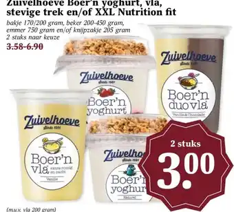 MCD Supermarkt Zuivelhoeve Boer'n yoghurt, vla, stevige trek en/of XXL Nutrition fit aanbieding