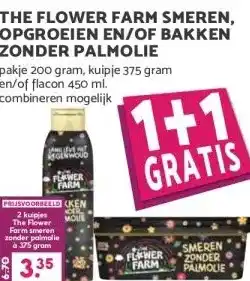 MCD Supermarkt THE FLOWER FARM SMEREN, OPGROEIEN EN/OF BAKKEN ZONDER PALMOLIE aanbieding