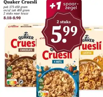 MCD Supermarkt Quaker Cruesli aanbieding