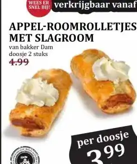 MCD Supermarkt APPEL-ROOMROLLETJES MET SLAGROOM aanbieding