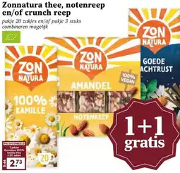 MCD Supermarkt Zonnatura thee, notenreep en/of crunch reep aanbieding